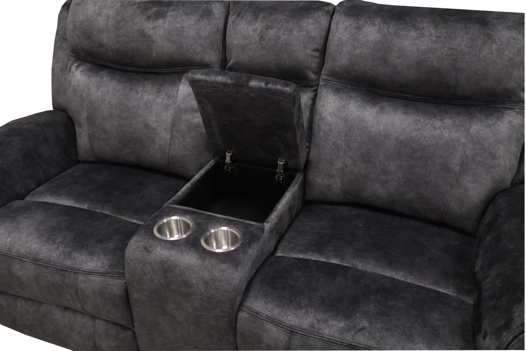 Park City Console Loveseat W/ Pwr Fr-Slate