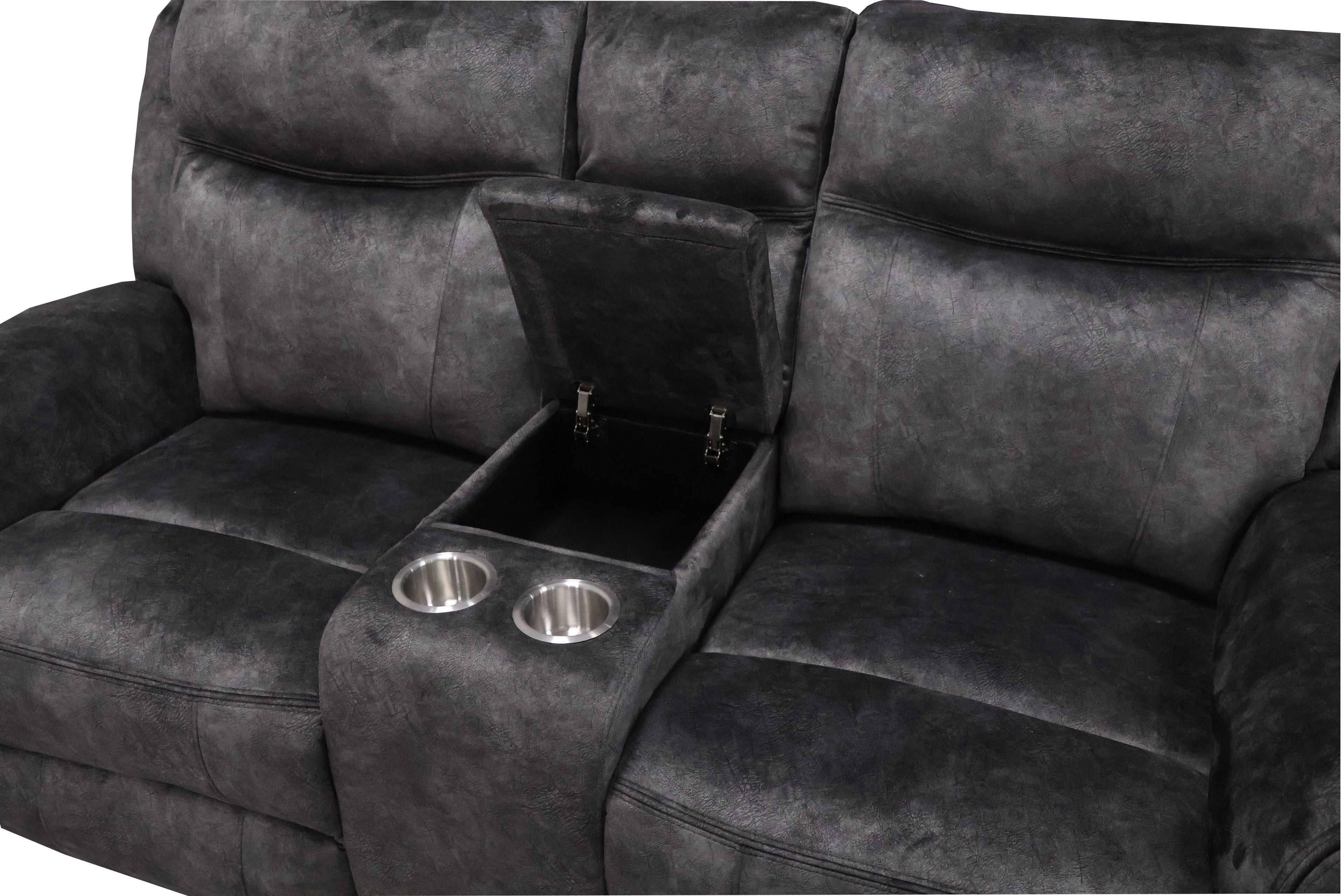 Park City Console Loveseat W/ Pwr Fr-Slate
