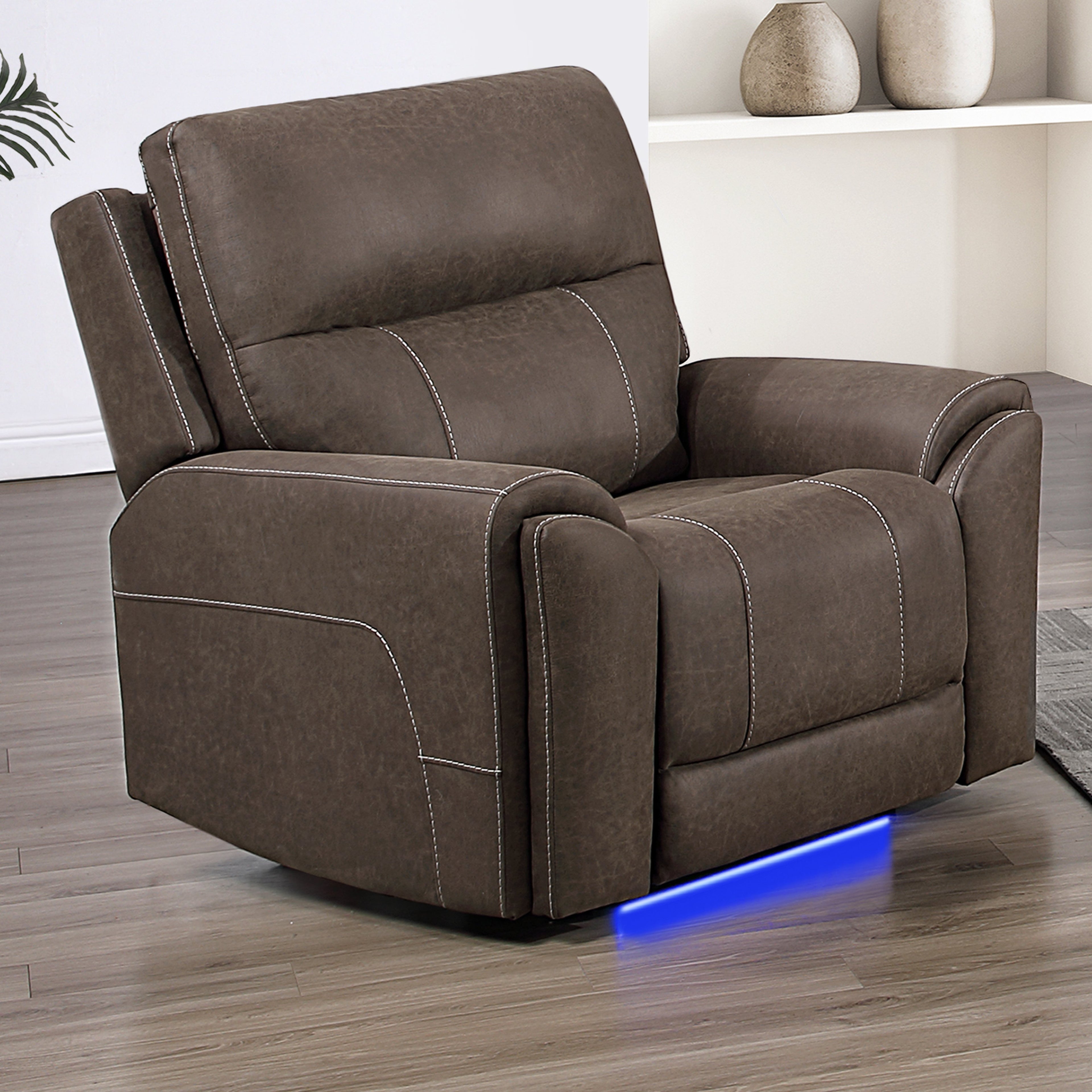 Gaia Auto Glider Recliner w/Pwr Hr & Fr-Sable