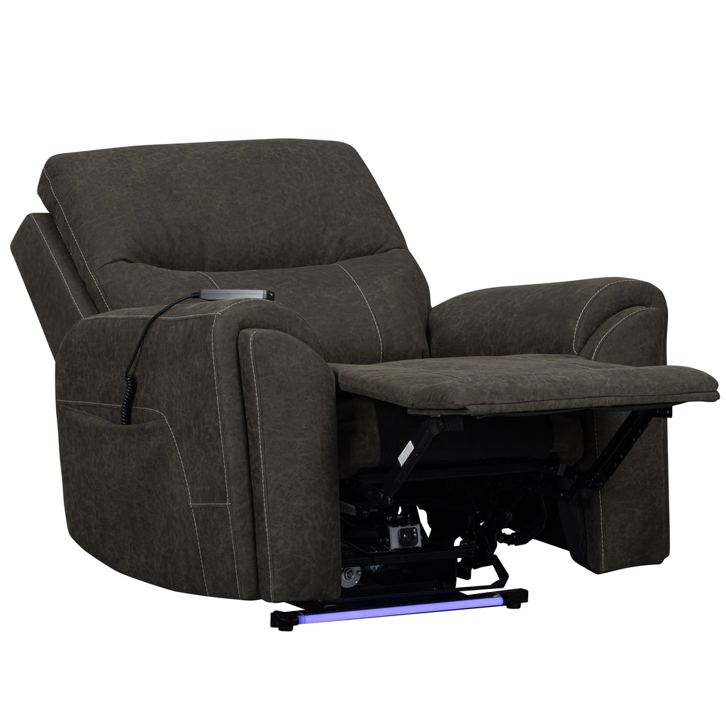 Gaia Auto Glider Recliner w/Pwr Hr & Fr-Sable