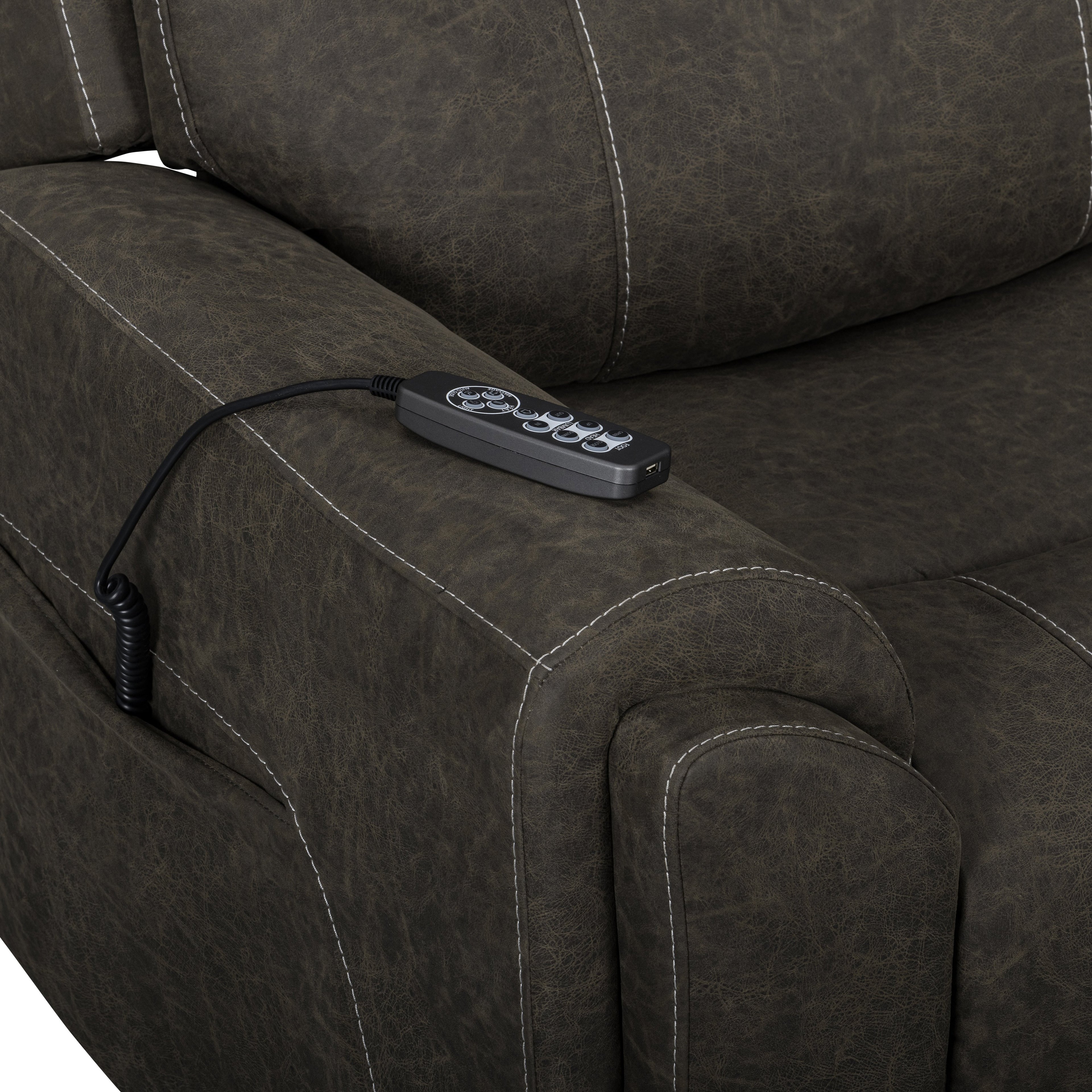 Gaia Auto Glider Recliner w/Pwr Hr & Fr-Sable