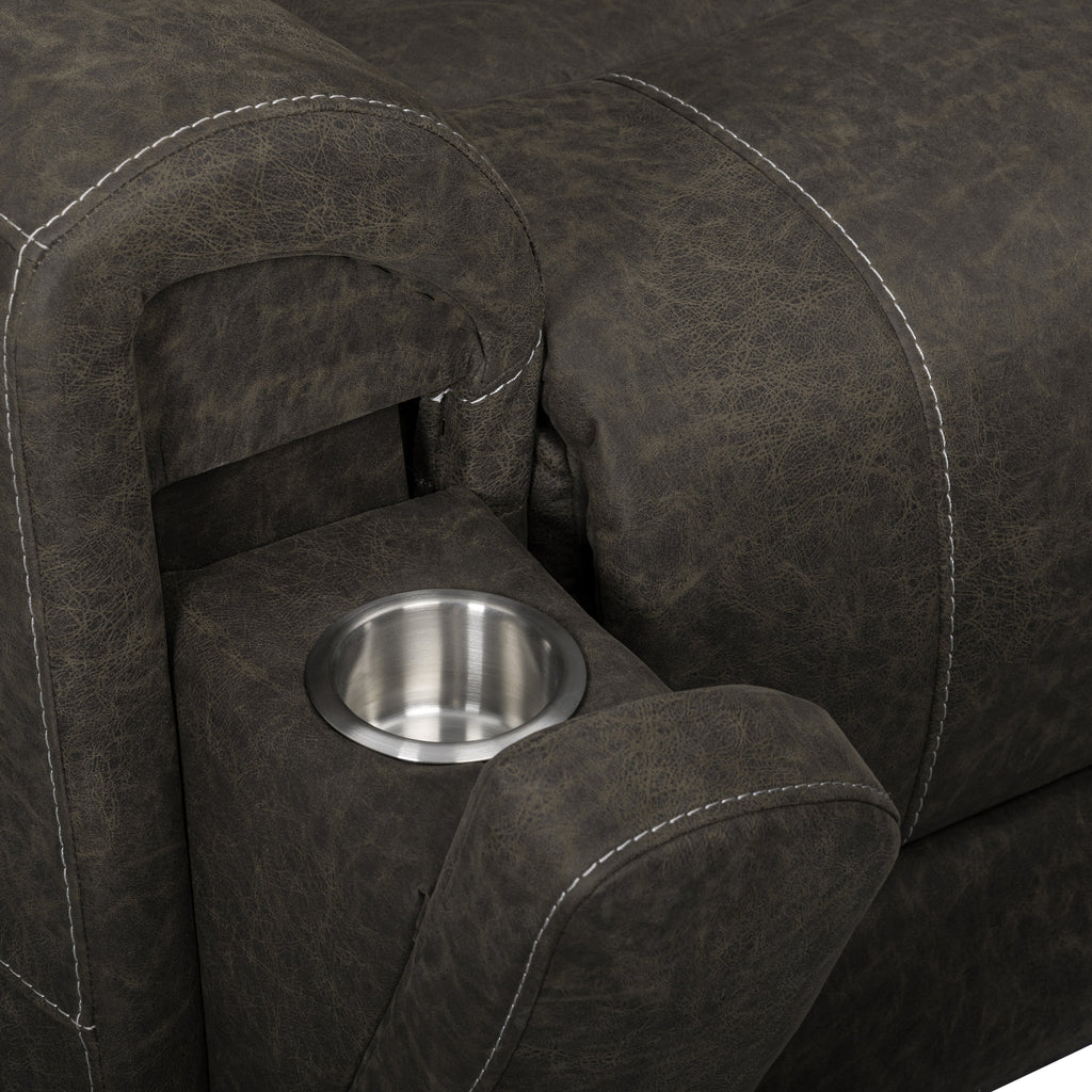 Gaia Auto Glider Recliner w/Pwr Hr & Fr-Sable