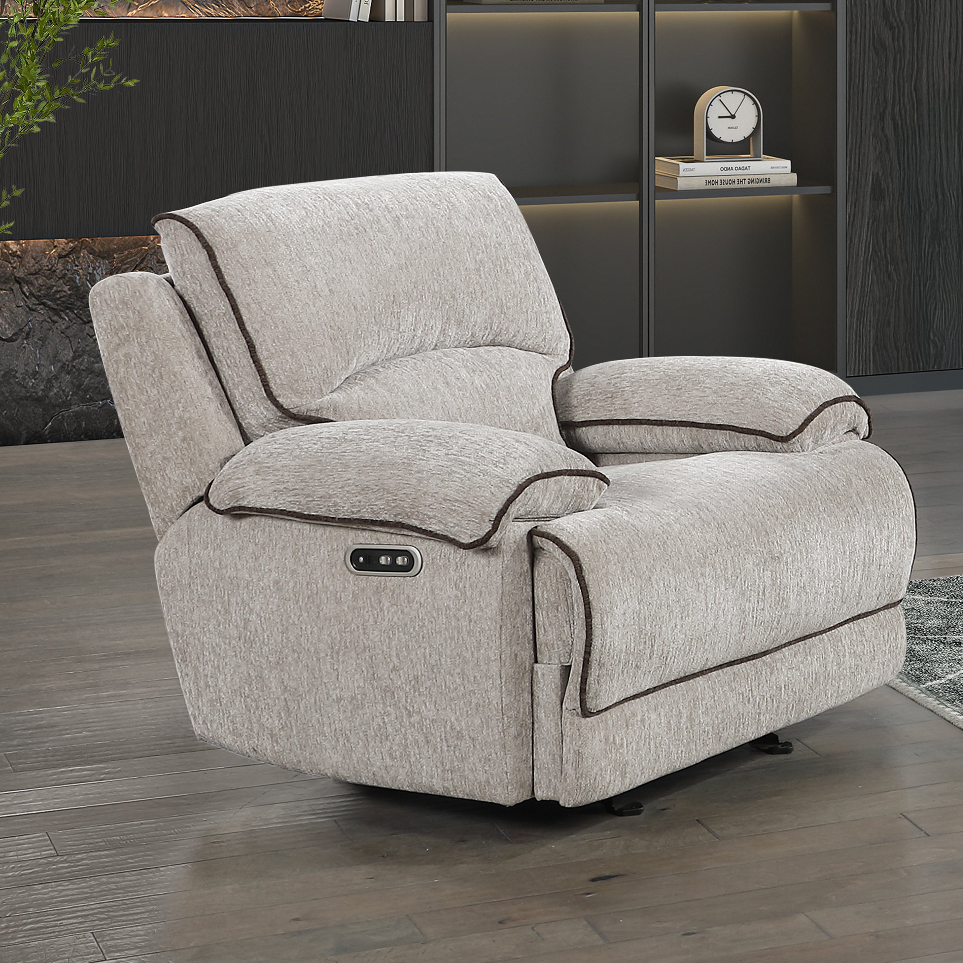 Camden Glider Recliner w/Pwr Hr & Fr-Brown