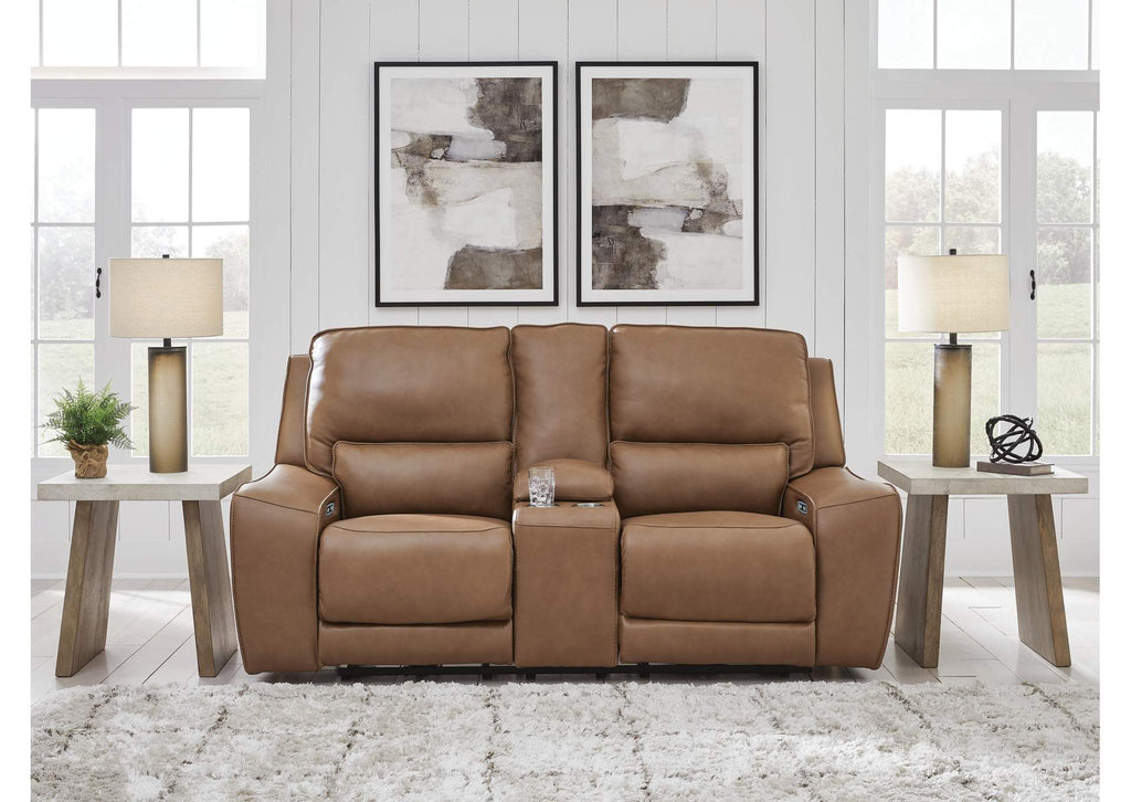 Silverbrooke Dual Power Leather Reclining Sofa and Loveseat