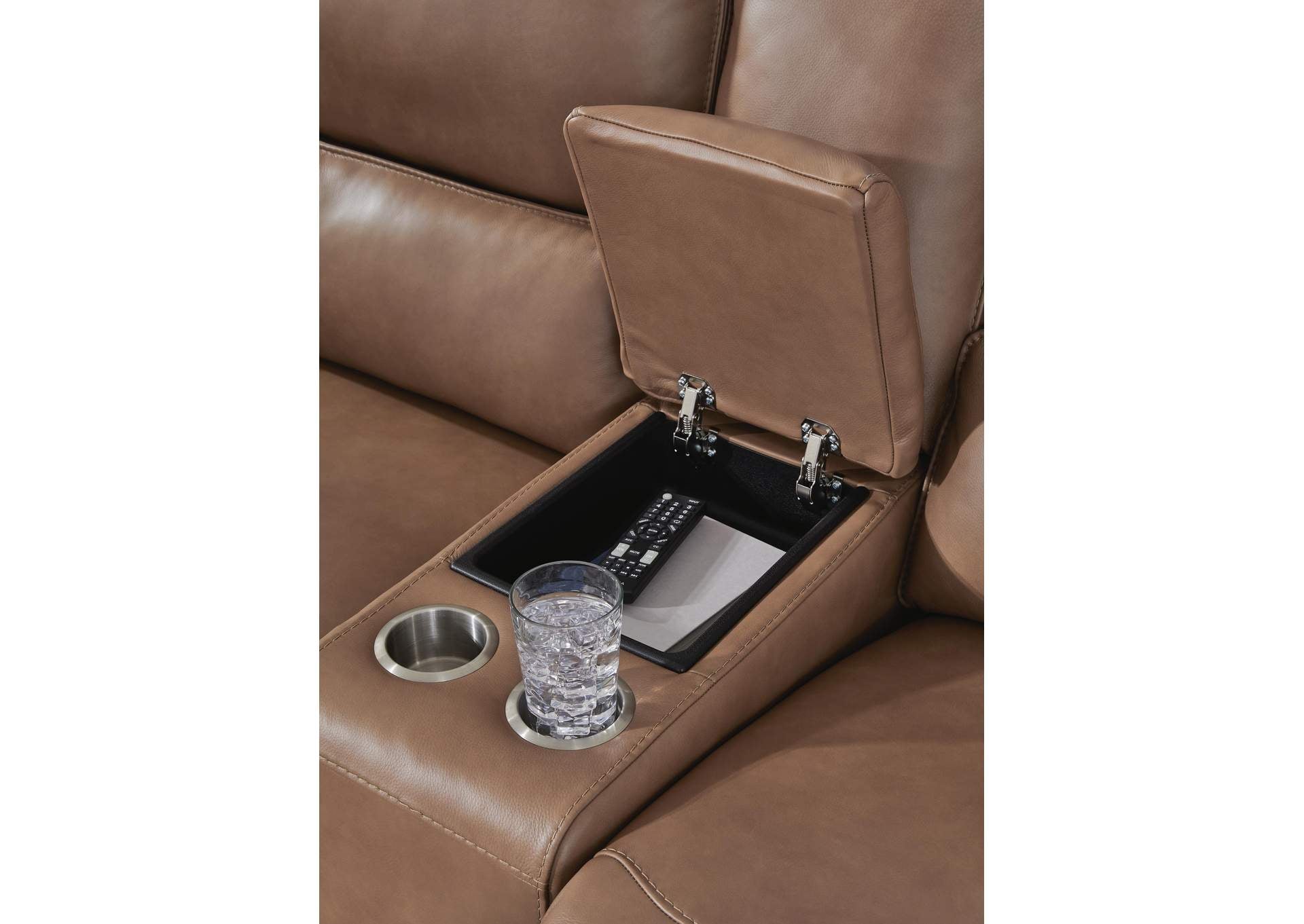 DeepWakes Power Reclining Loveseat with Console detail