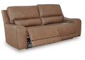 Silverbrooke Dual Power Leather Reclining Sofa and Loveseat