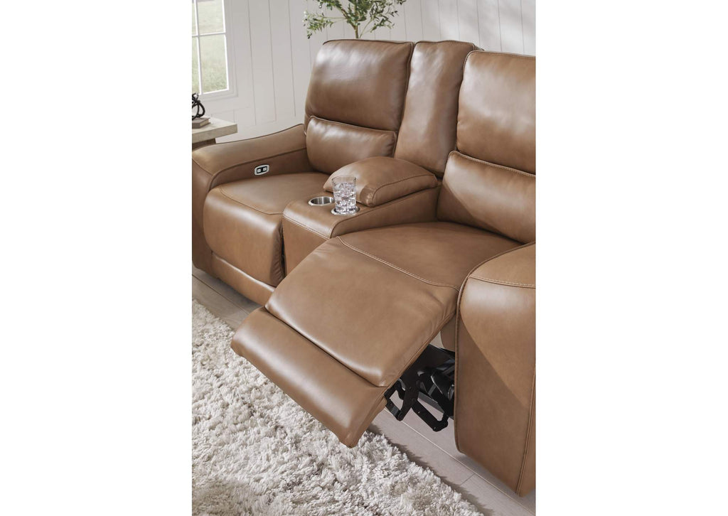 Silverbrooke Dual Power Leather Reclining Sofa and Loveseat