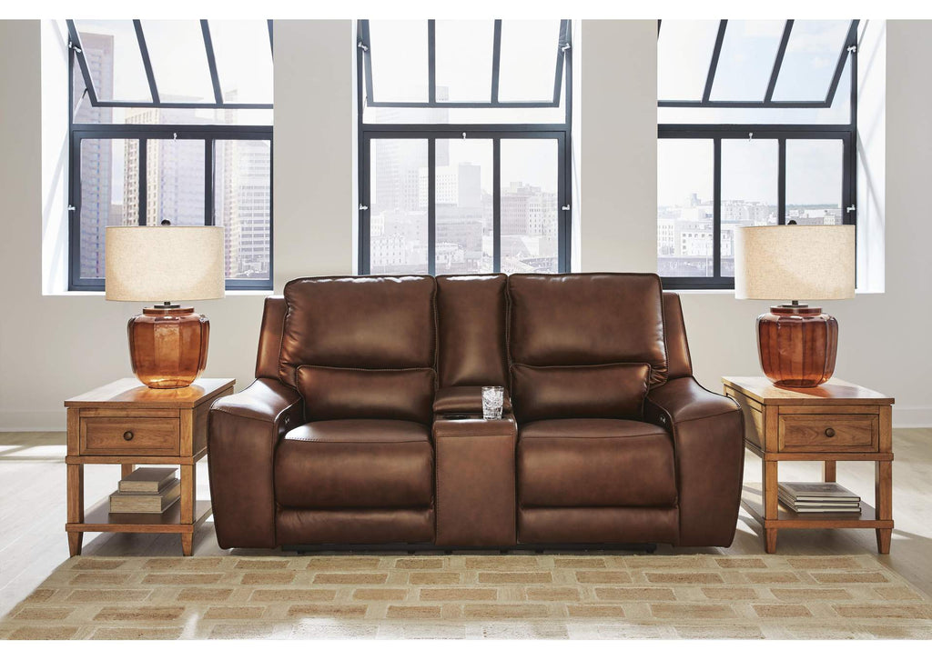 Silverbrooke Dual Power Leather Reclining Sofa and Loveseat