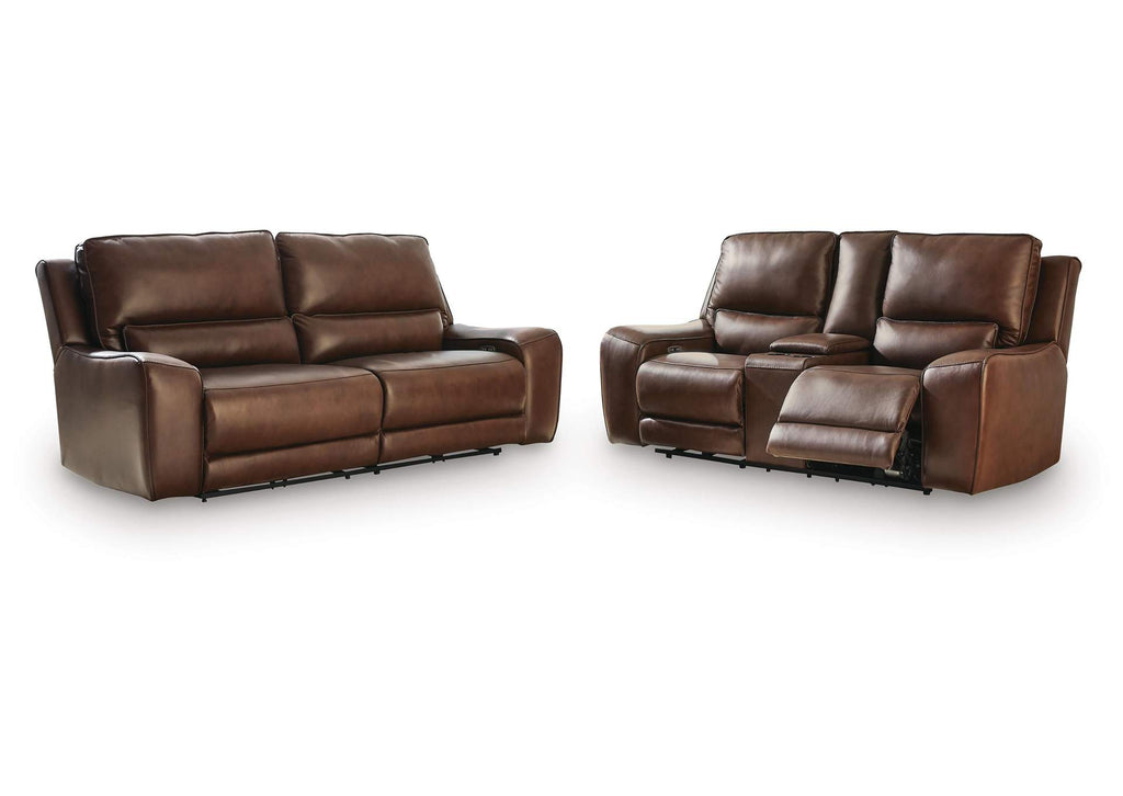 Silverbrooke Dual Power Leather Reclining Sofa and Loveseat