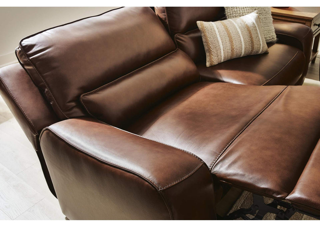Silverbrooke Dual Power Leather Reclining Sofa and Loveseat