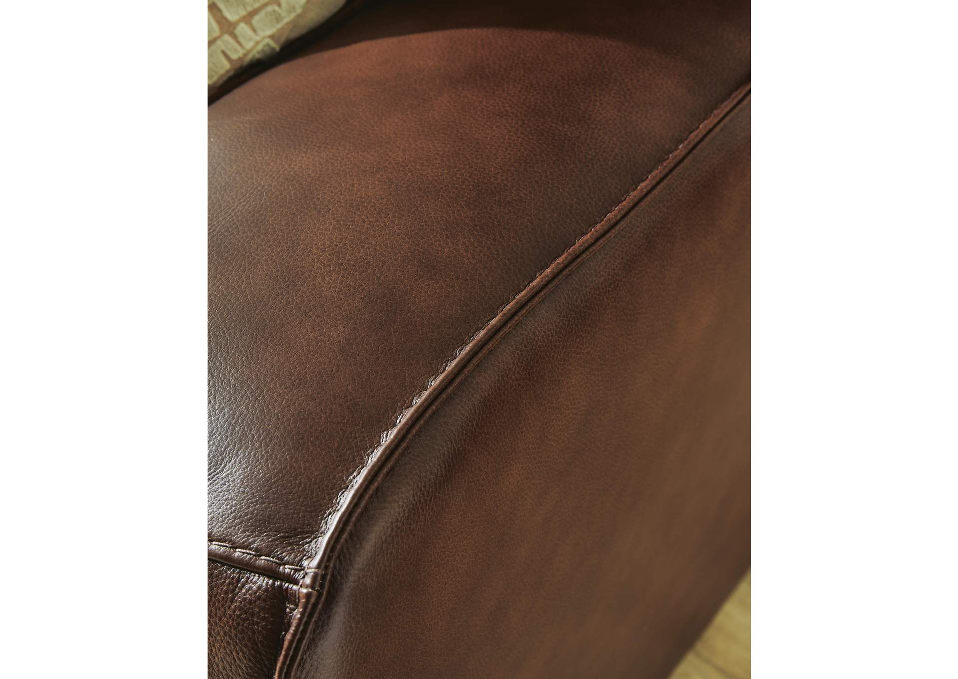 Silverbrooke Dual Power Leather Reclining Sofa and Loveseat detail