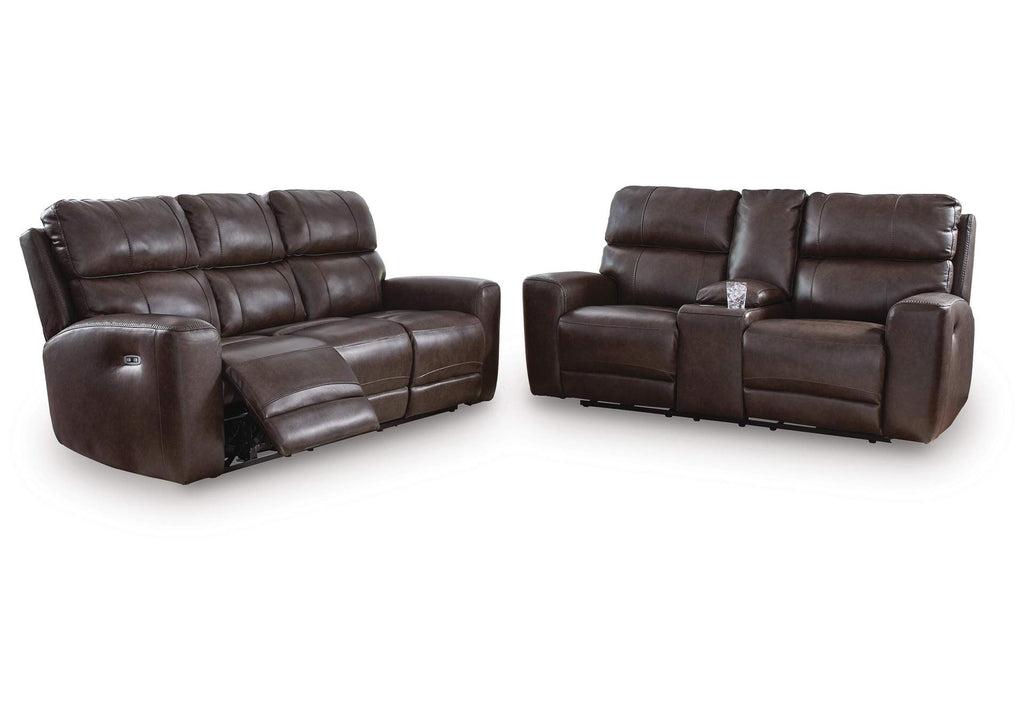 Beadel Dual Power Leather Reclining Sofa and Loveseat