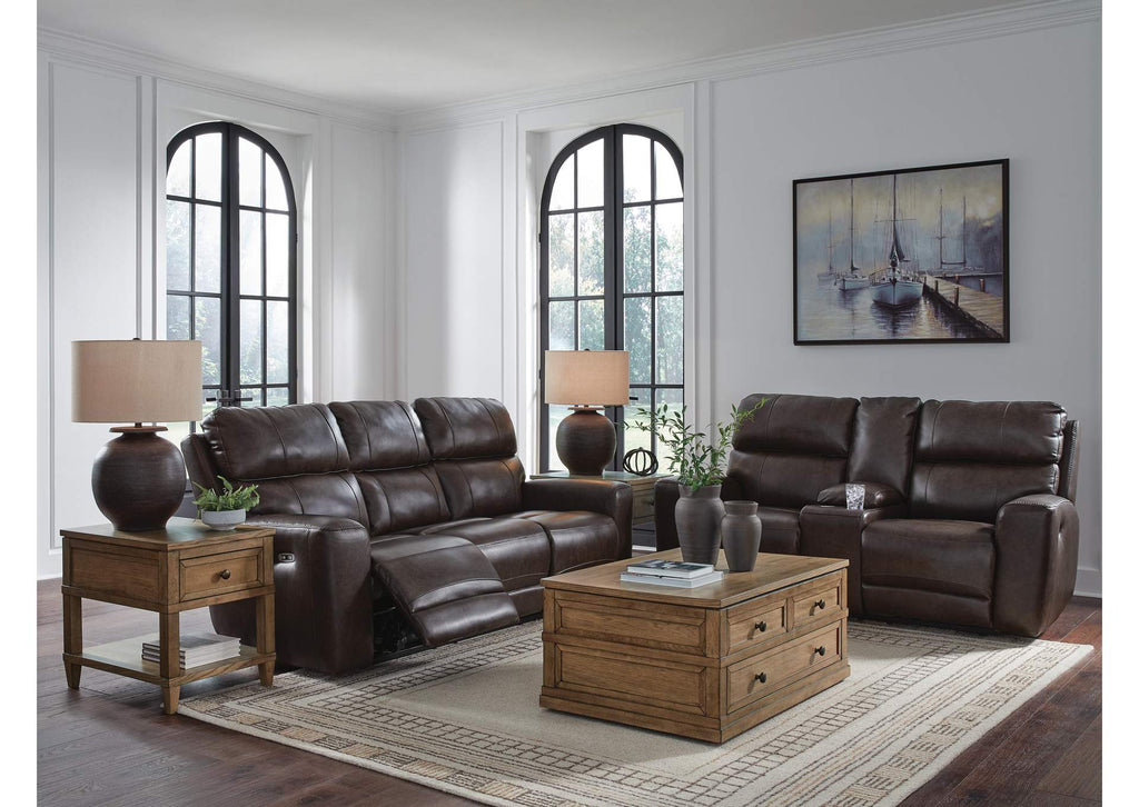 Beadel Dual Power Leather Reclining Sofa and Loveseat