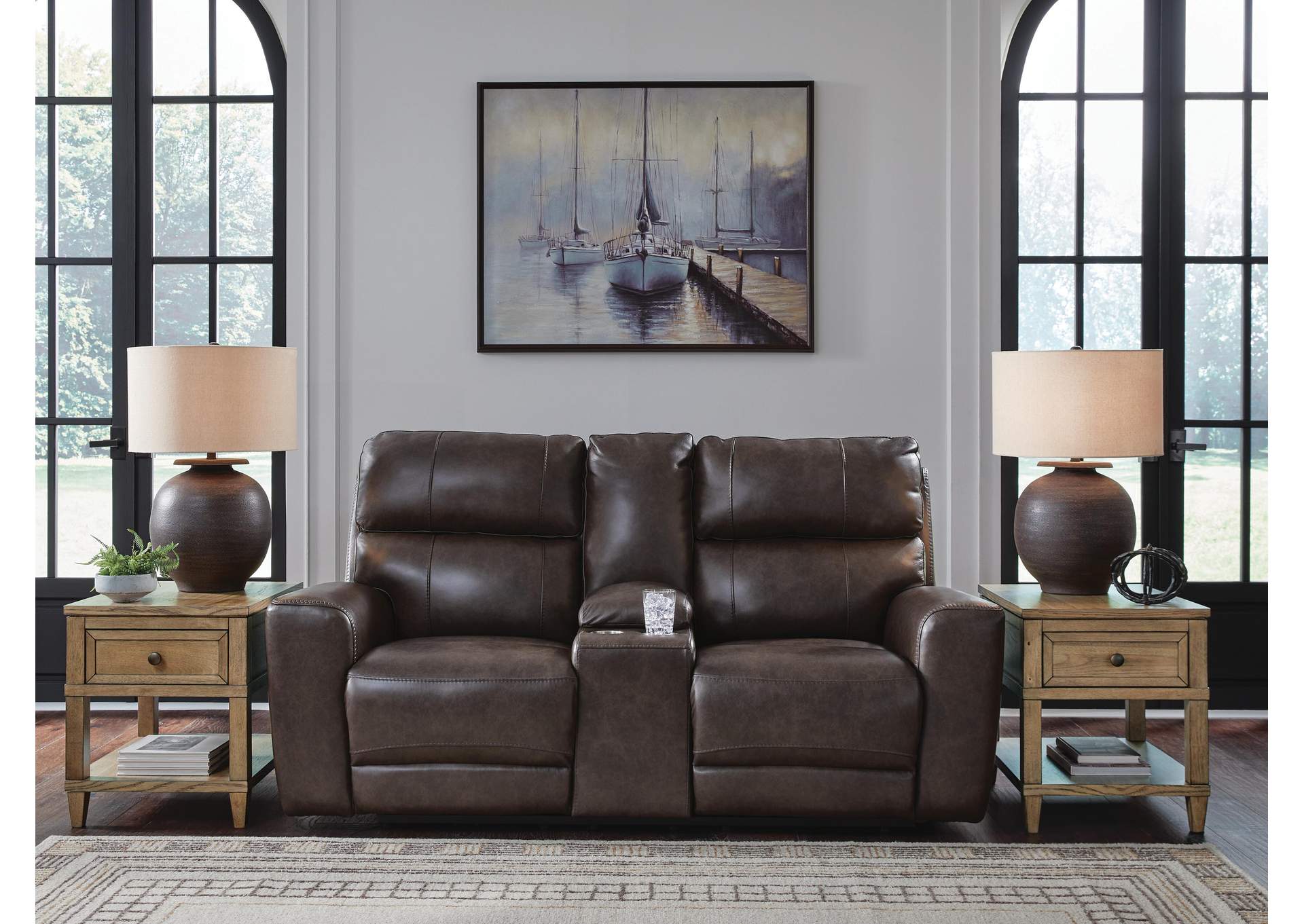 Crossplex Power Reclining Loveseat with Console