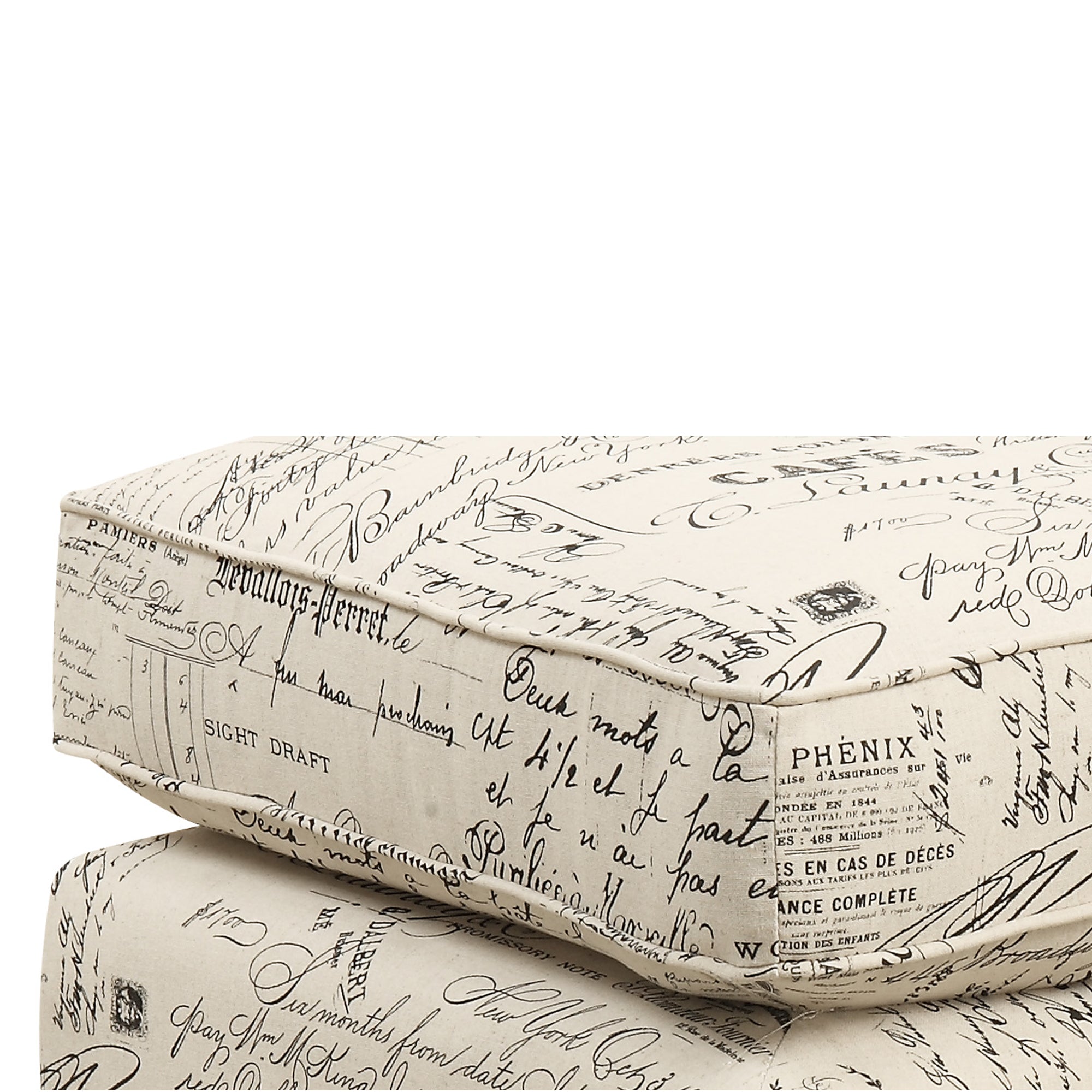 Erica 497 Ottoman w/Chrome Nail French Script (Ista 3)