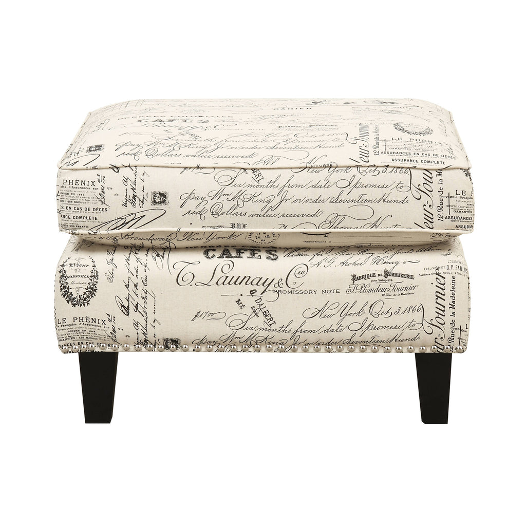 Erica 497 Ottoman w/Chrome Nail French Script (Ista 3)