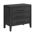 Versailles Contemporary 3-Drawer Nightstand In Black