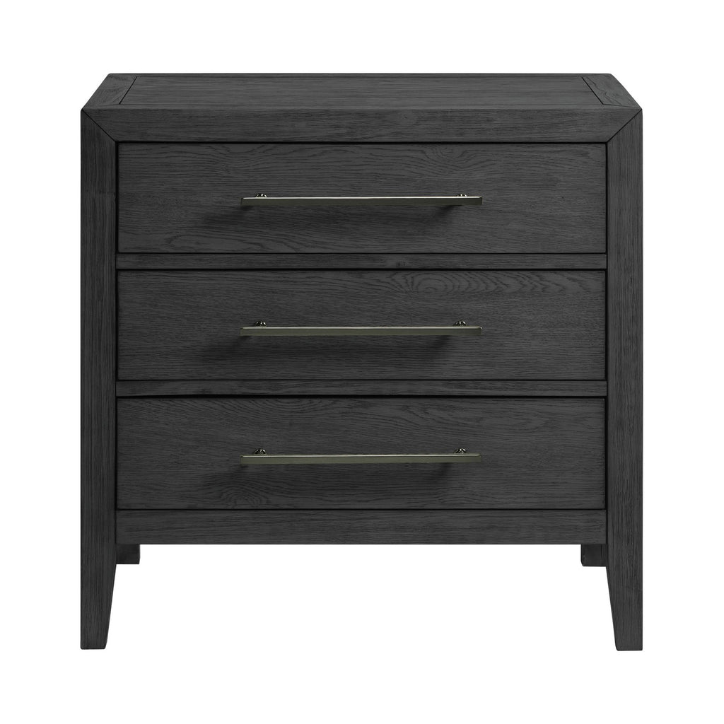Versailles Contemporary 3-Drawer Nightstand In Black