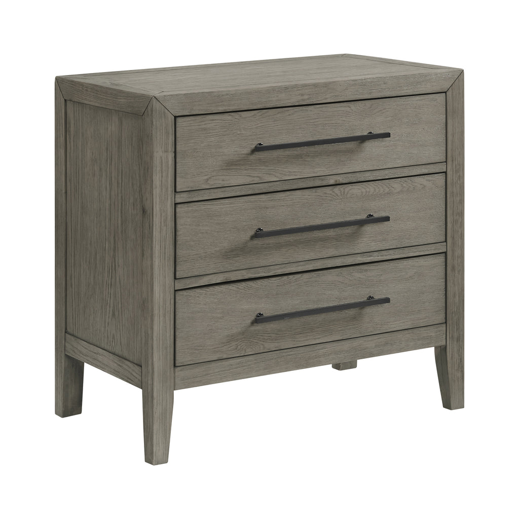 Versailles Contemporary 3-Drawer Nightstand In Grey