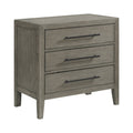 Versailles Contemporary 3-Drawer Nightstand In Grey