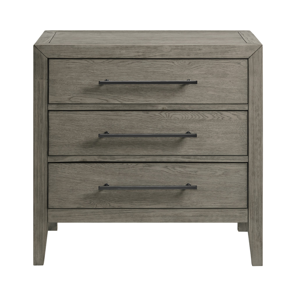 Versailles Contemporary 3-Drawer Nightstand In Grey