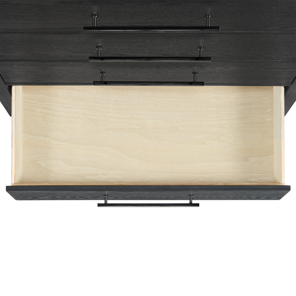 Versailles Contemporary 3-Drawer Nightstand In Black