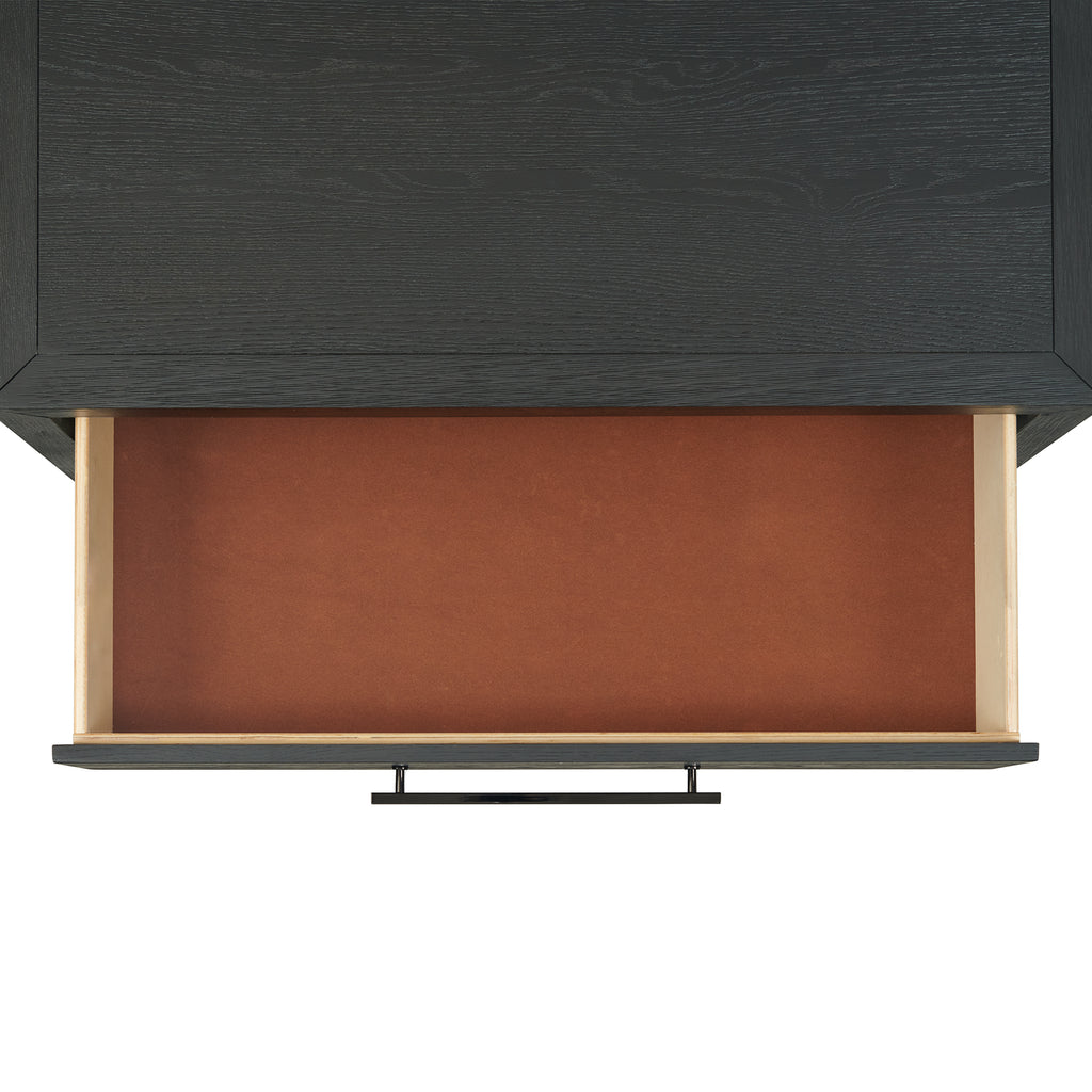 Versailles Contemporary 3-Drawer Nightstand In Black