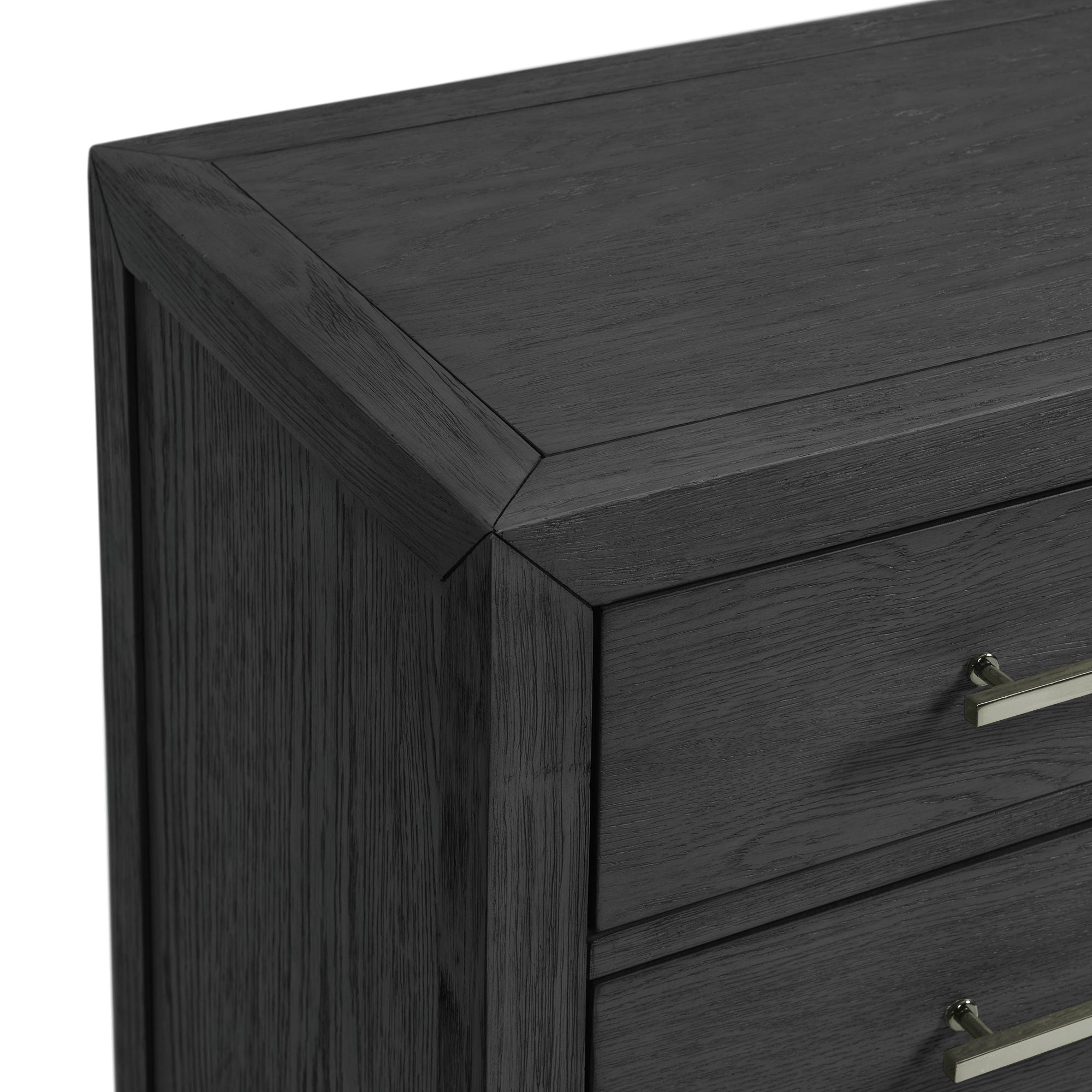 Versailles Contemporary 3-Drawer Nightstand In Black