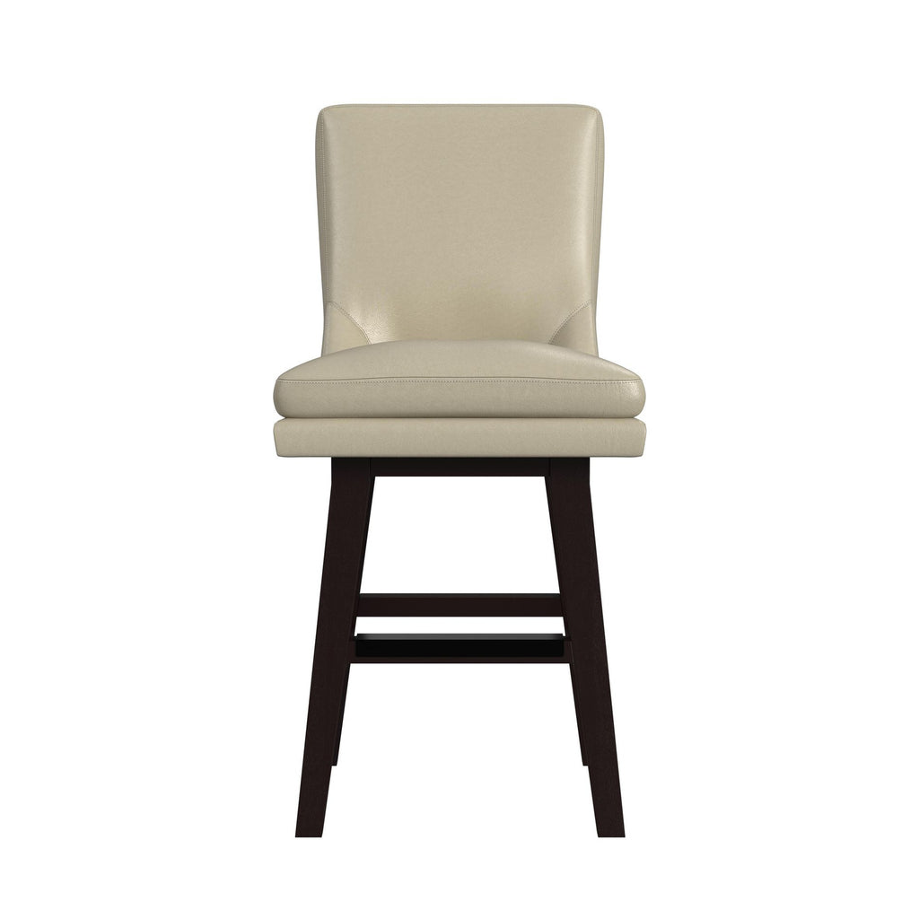 Villanova Swivel Counter Stool With Beige PU In Espresso (2 Per Carton)