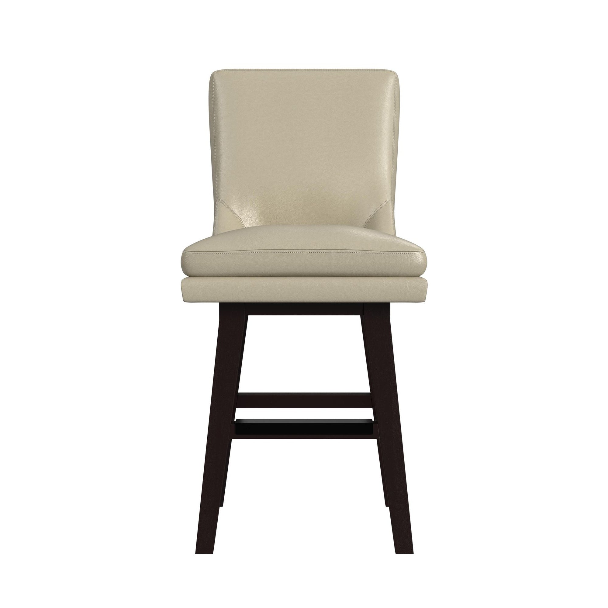 Villanova Swivel Counter Stool With Beige PU In Espresso (2 Per Carton)