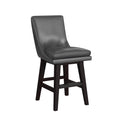 Villanova Swivel Counter Stool With Pewter PU In Espresso (2 Per Carton)