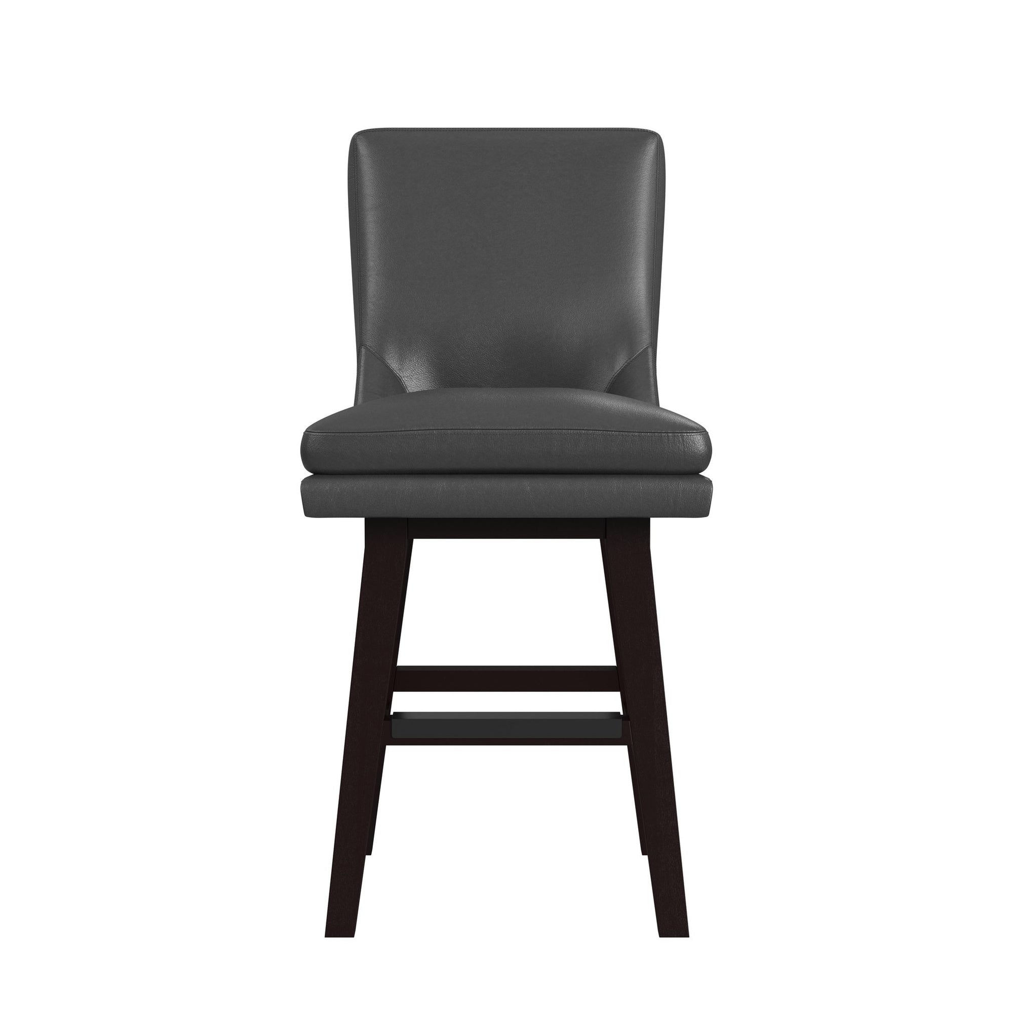 Villanova Swivel Counter Stool With Pewter PU In Espresso (2 Per Carton)