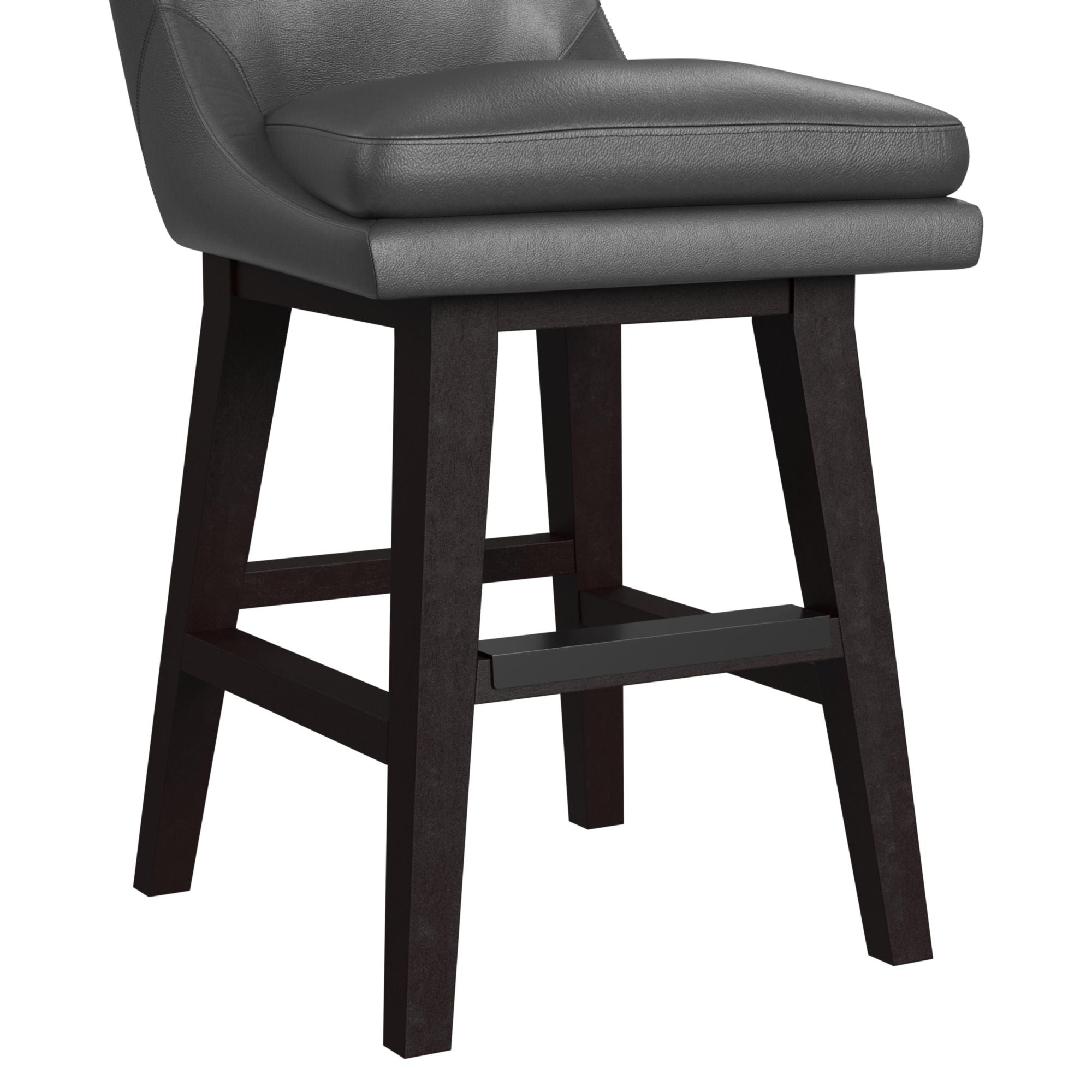 Villanova Swivel Counter Stool With Pewter PU In Espresso (2 Per Carton)