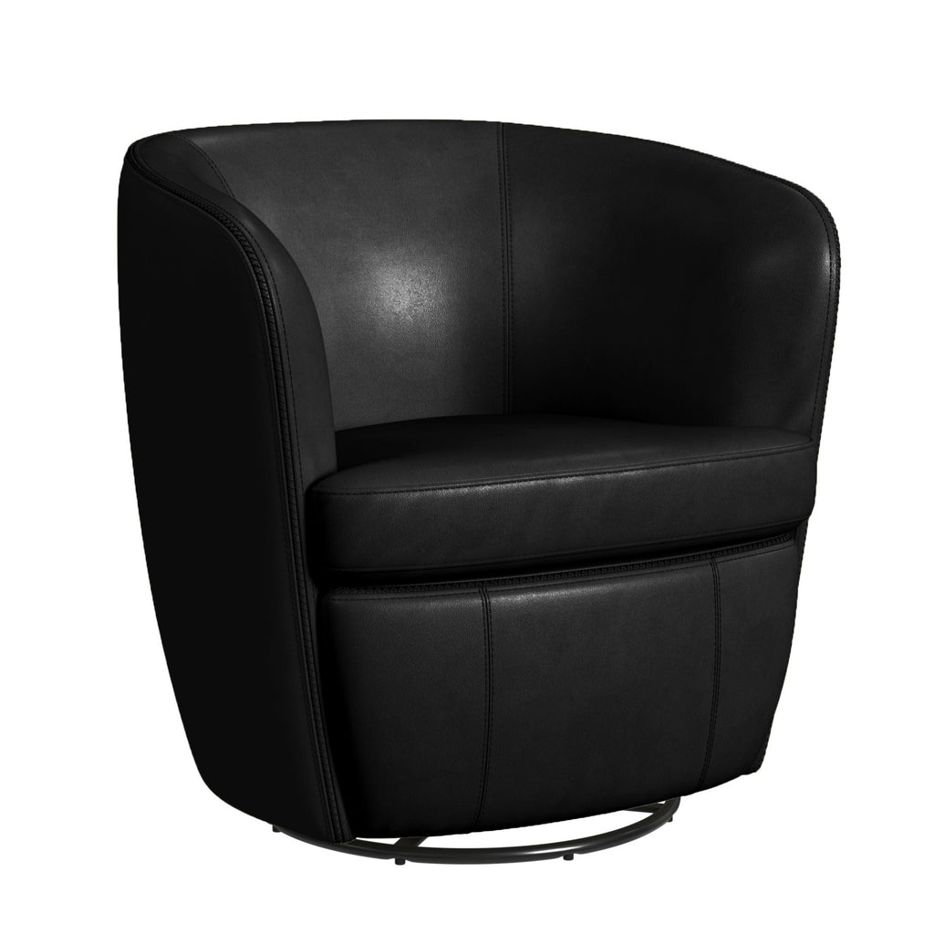 Vito Swivel Chair In Pebble Black