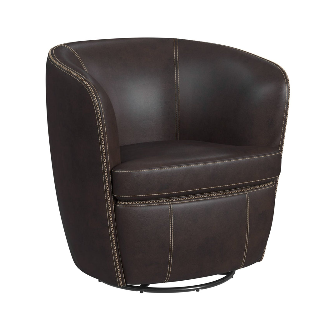 Vito Swivel Chair In Pebble Brown