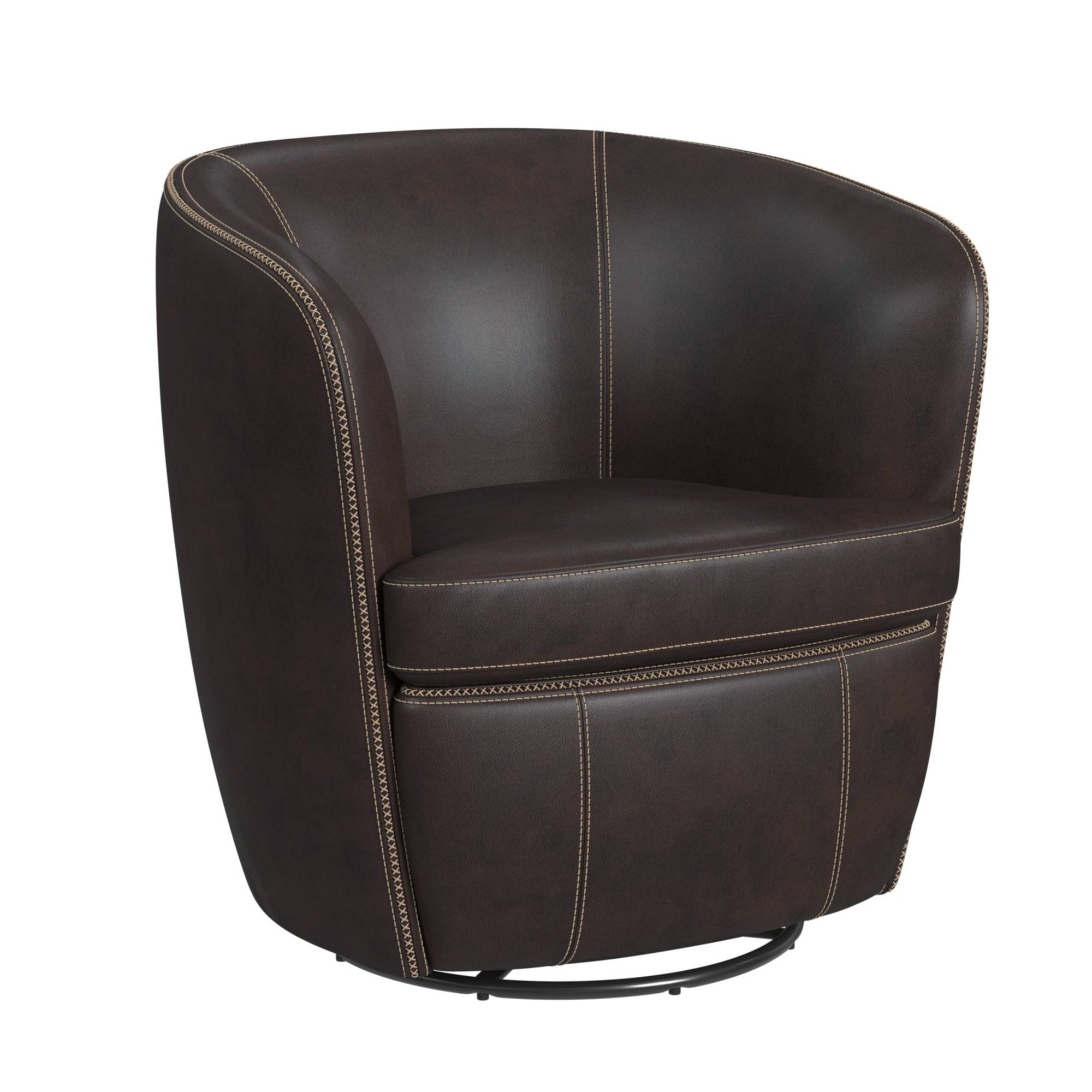 Vito Swivel Chair In Pebble Brown