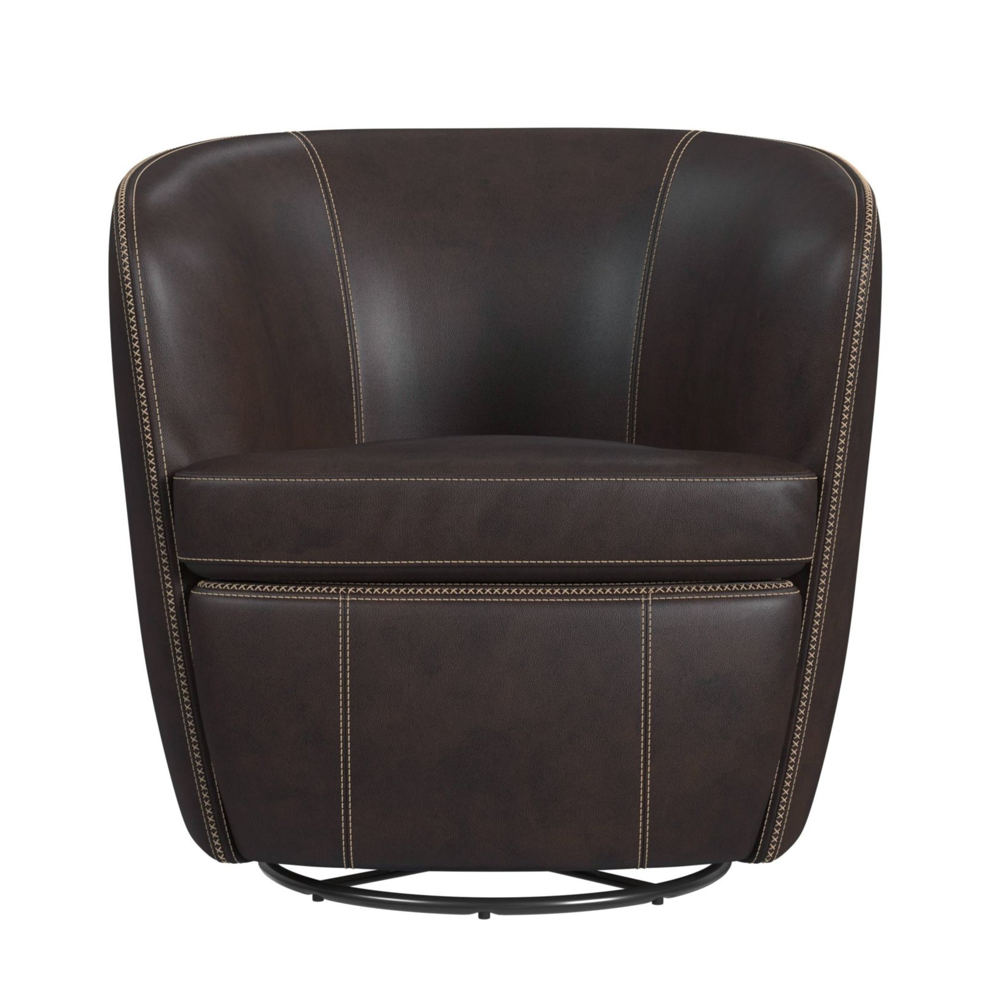 Vito Swivel Chair In Pebble Brown