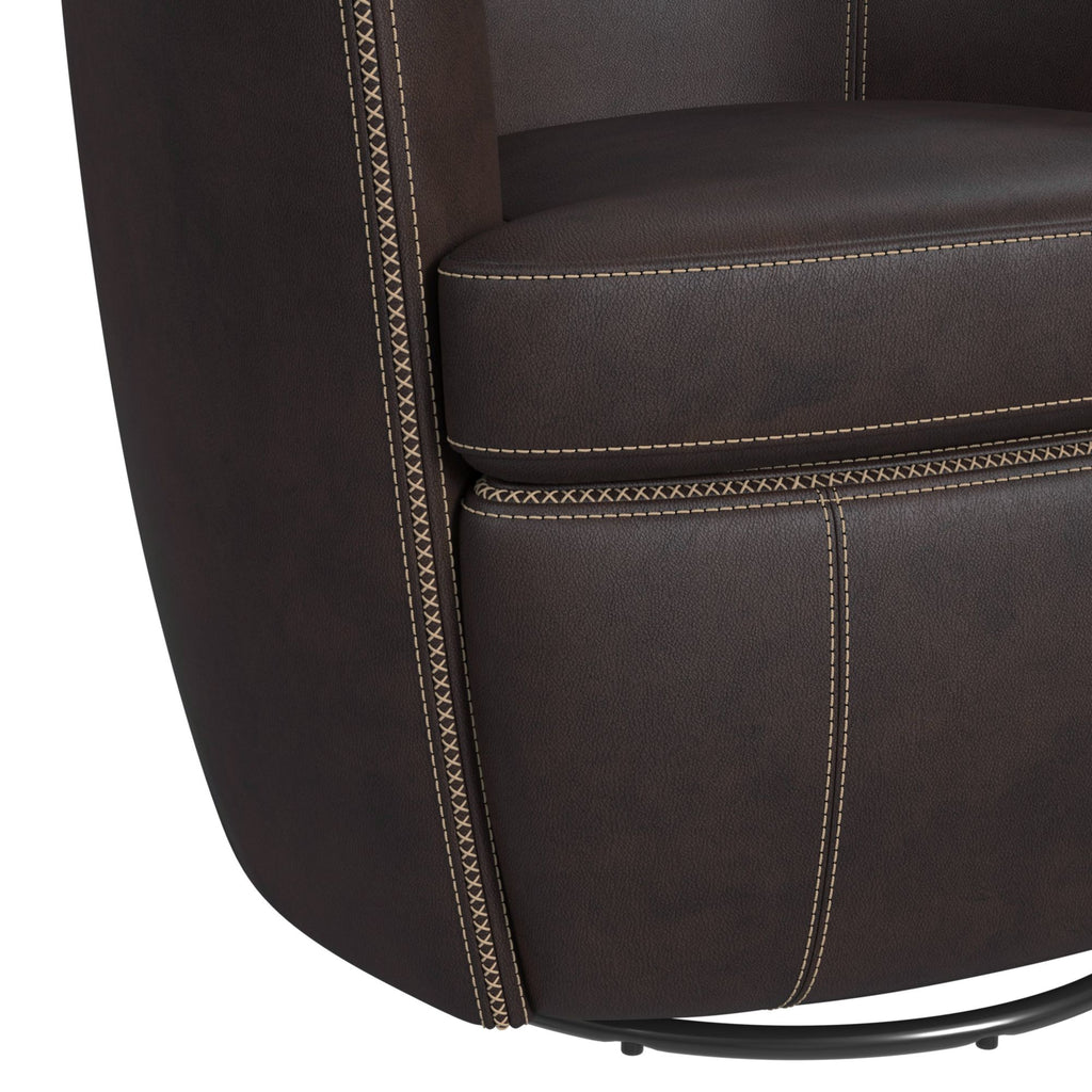 Vito Swivel Chair In Pebble Brown