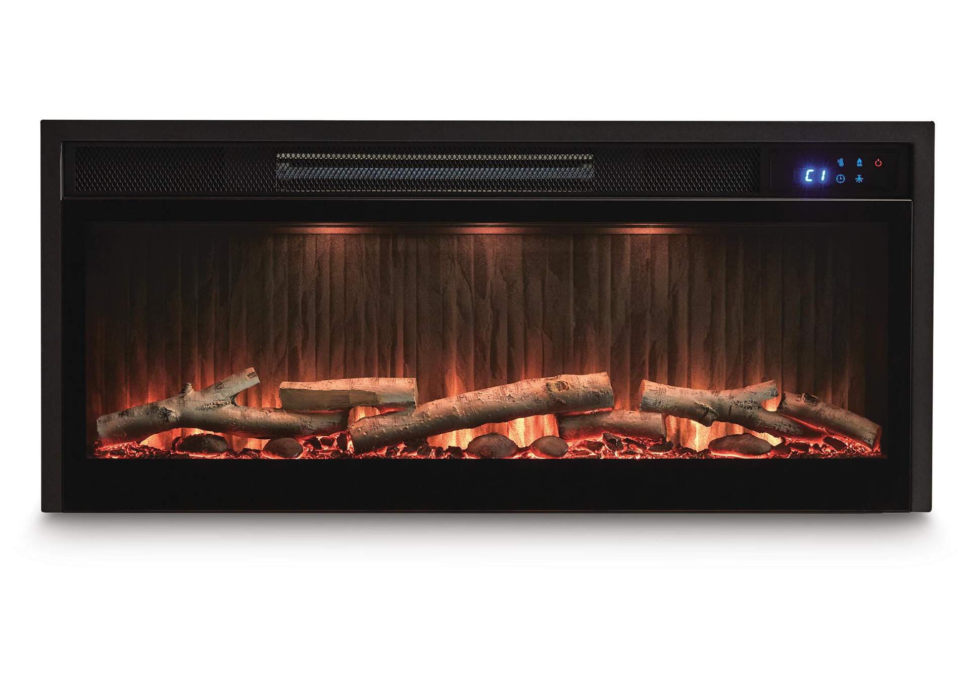 Cayboni 71" TV Stand with Electric Fireplace front view