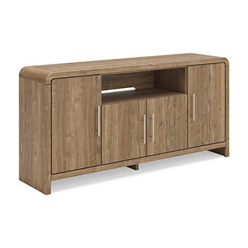 Dovander 63" TV Stand in Brown, angle view