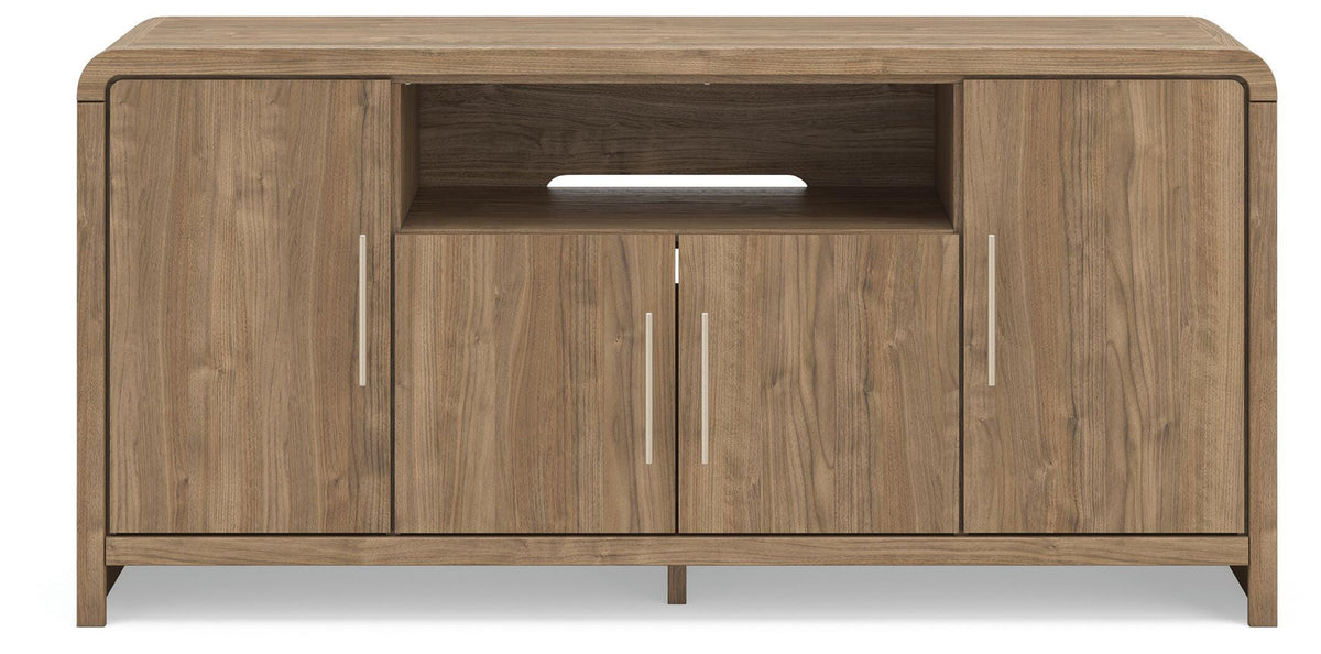 Dovander 63" TV Stand in Brown, front view