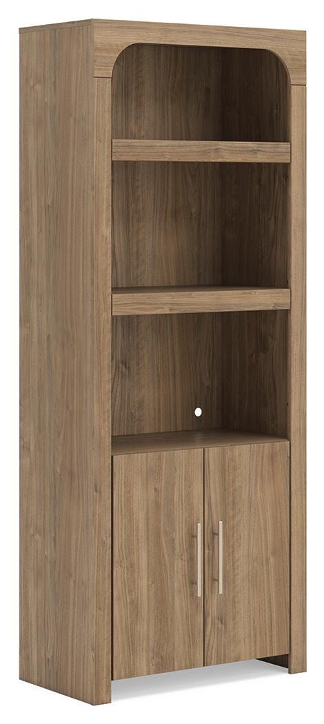 Dovander Display Cabinet in Brown, angle view