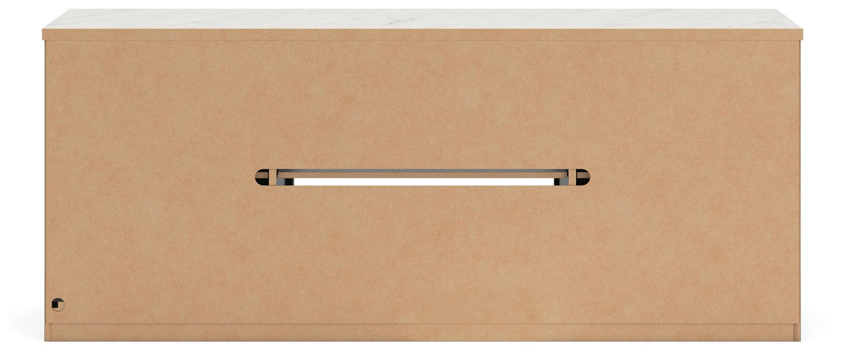 Cadmori 63" TV Stand in Black/White, back view