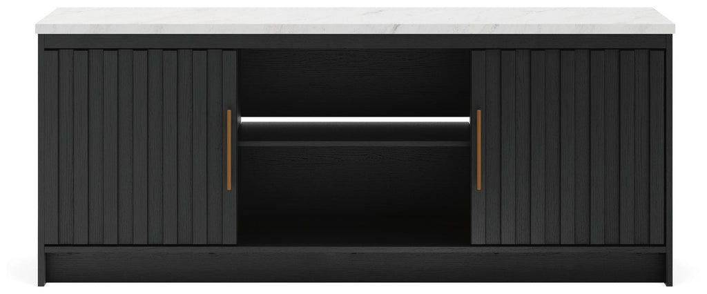 Cadmori 63" TV Stand in Black/White, front view