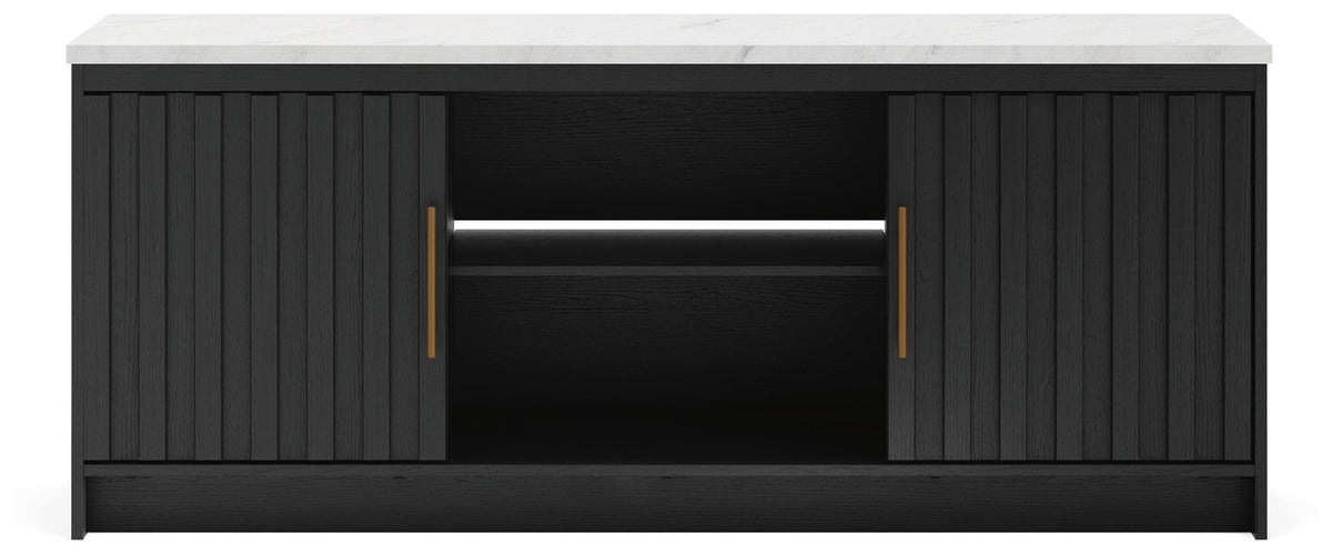 Cadmori 63" TV Stand in Black/White, front view
