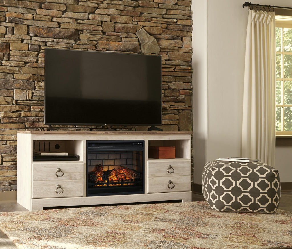 Willowton 64" TV Stand in Whitewash, alternate view 5