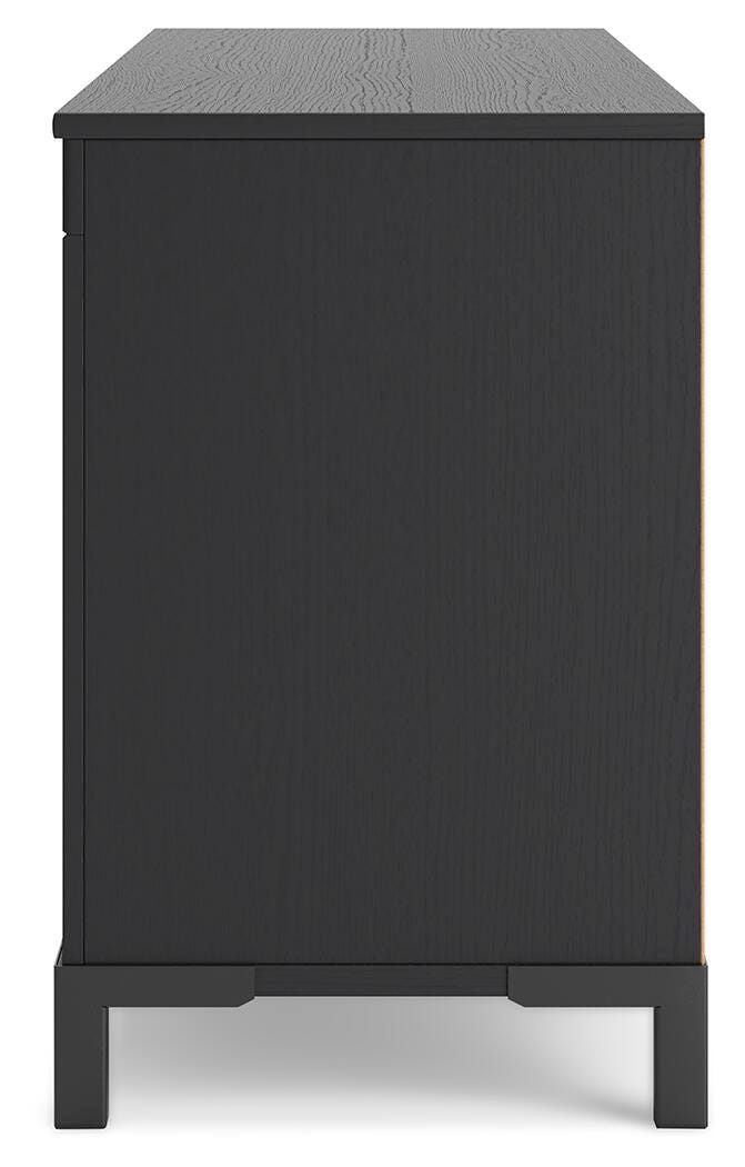 Cayberry 60" TV Stand with Electric Fireplace in Black, alternate side view