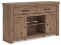 Garistyn 62" TV Stand in Brown, angle view