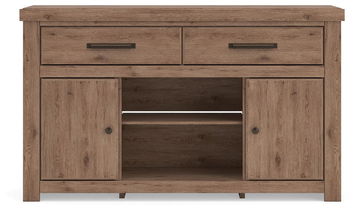 Garistyn 62" TV Stand in Brown, front view