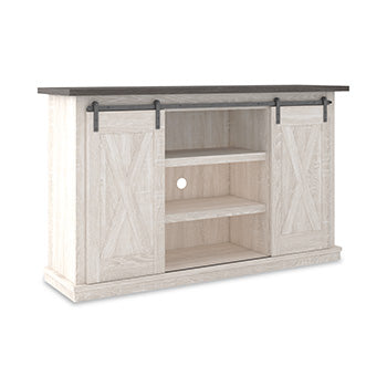 Dorrinson 54" TV Stand in Two-tone, angle view